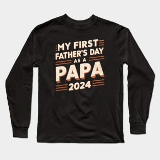 First Time Dad Est 2024 Fathers Day Long Sleeve T-Shirt